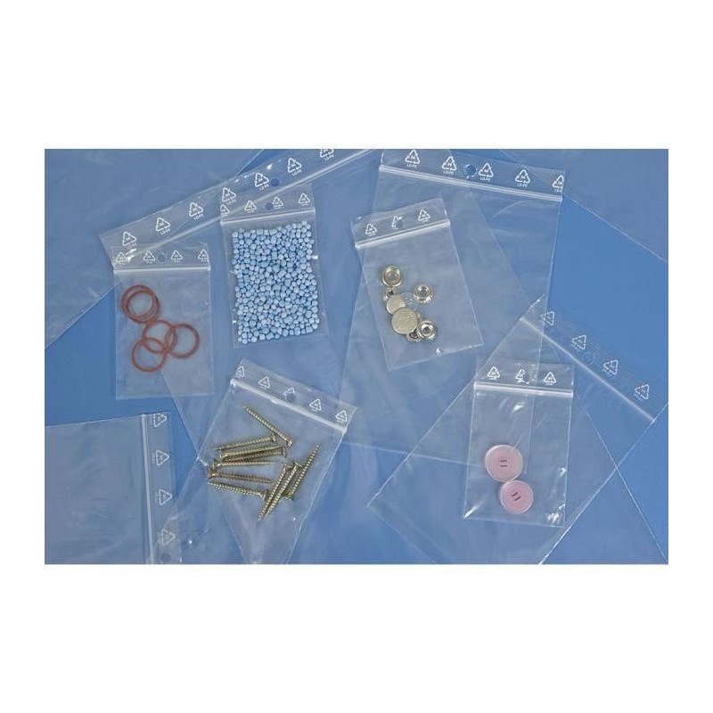 Emballage boîte de 1000 sachets plastique à fermeture zip transparent 60  microns - h18 cm ouverture 15 cm