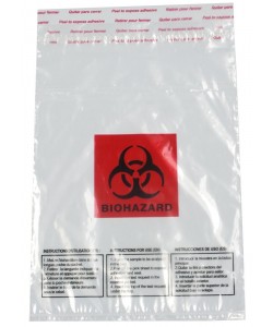 Sachets plastiques inviolables BIOHAZARD